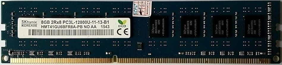 8GB DDR3 RAM 1600MHz PC3L-12800 U-DIMM Dual Rank for Desktop Compatible with S k H y n i x 3 Years Warranty (This RAM is Compatible with ONLY Intel Supports Motherboard (NOT for Laptop)