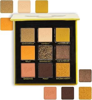 Makeup Revolution X Fortnite-9 Pan Shadow Palette- Peely | Unpeel high-impact looks |Pops of Peely's signature yellow |Featuring smokey shimmers & cream mattes |A travel-friendly, cute palette | 9gm