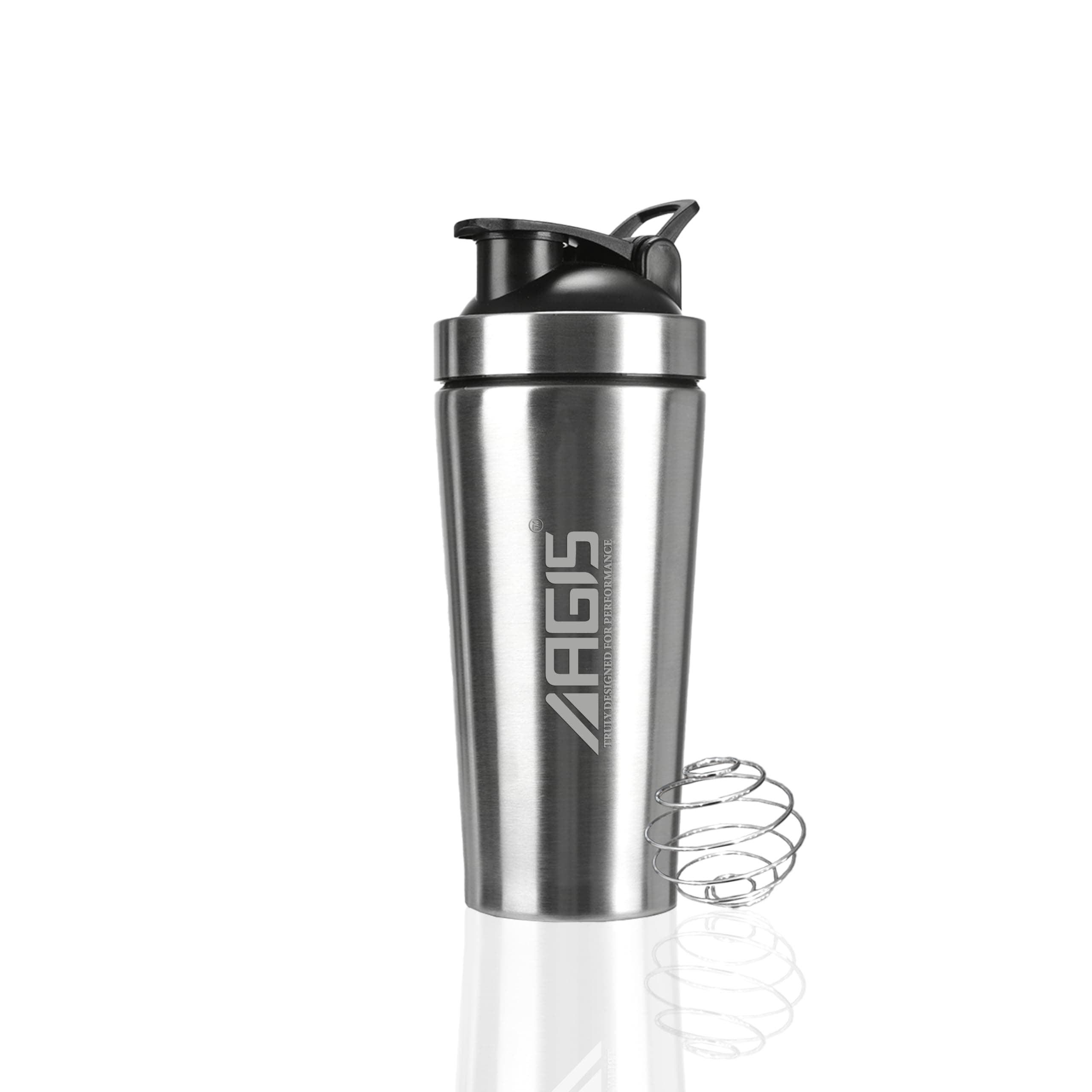 AGIS Steel Shaker Stainless Steel Shaker | Leakproof | Measurement Marking| Perfect For Fitness Enthusiast & Athletes | Ideal For Mixing Protein Shakes & Pre-Workout Formula, 700ml (SILVER)