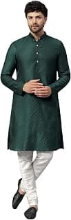 LATEST CHIKAN Men's Cotton Silk Kurta Pajama Set with Mandarin Collar – Ethnic Wear for Weddings, Festivals & Functions