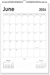 Zoozoartz Academic Year Wall Calendar 2026-2027 | June 2026 to May 2027 Monthly Planner | Large 30 x 45 cm Hanging Calendar | Premium 130 GSM Thick Paper for Home, Office & School Organization (Z61)