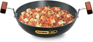 Hawkins Futura 1.5 Litre Deep Fry Pan, Hard Anodised Kadai, Round Bottom Kadhai, Small Kadai, Black (AK15)
