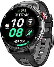 Titan Celestor 1.43" AMOLED Smart Watch with Built-in GPS, Advanced Health Intelligence, AI Voice Assistant, Aluminium Case, 100+ Sports Modes, Water Resistance – Smartwatch for Men & Women (Black)