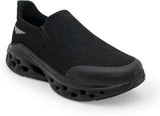 Red Tape Men's Walking Shoes Black Mesh Round Toe Slipon