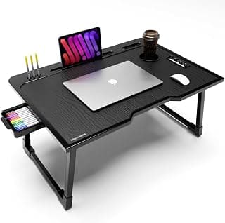 Rellon Plastic Industries Study Table for Students Bed Table for Study Foldable Laptop Table Portable & Lightweight Mini Table Bed Reading Table,Laptop Stands, Laptop Desk (A1)