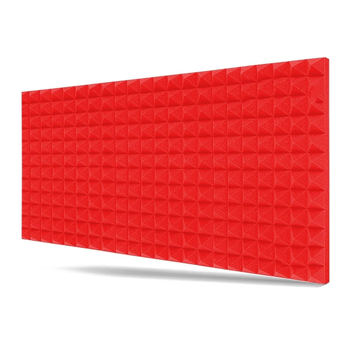 DEVICE OF URBAN INFOTECH Acoustic Foams 6x3 Ft. Pyramid Foam Sheet Panels 50kg/m3 High Density Studio Noise, Echo Reduction and Absorption, 3D Structure Acoustic Foam Sheet (Red, Pack of 1)
