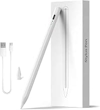 Universal Stylus Pen for iPad & Android Tablets Fast Charging, High Precision Tip, Magnetic Design, USB-C Cable Included – Smooth Writing & Drawing Pencil (White)