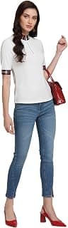 Kazo Kniited Top with Tape Detail White