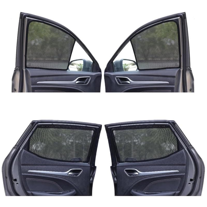 NEODRIFT 'NeoShade' Magnetic Car Sunshades for Toyota Hilux – Set of 4 (Front + Rear Windows) | UV Protection, Magnetic Grip, Rear Zipper Shades, Privacy & Heat Control