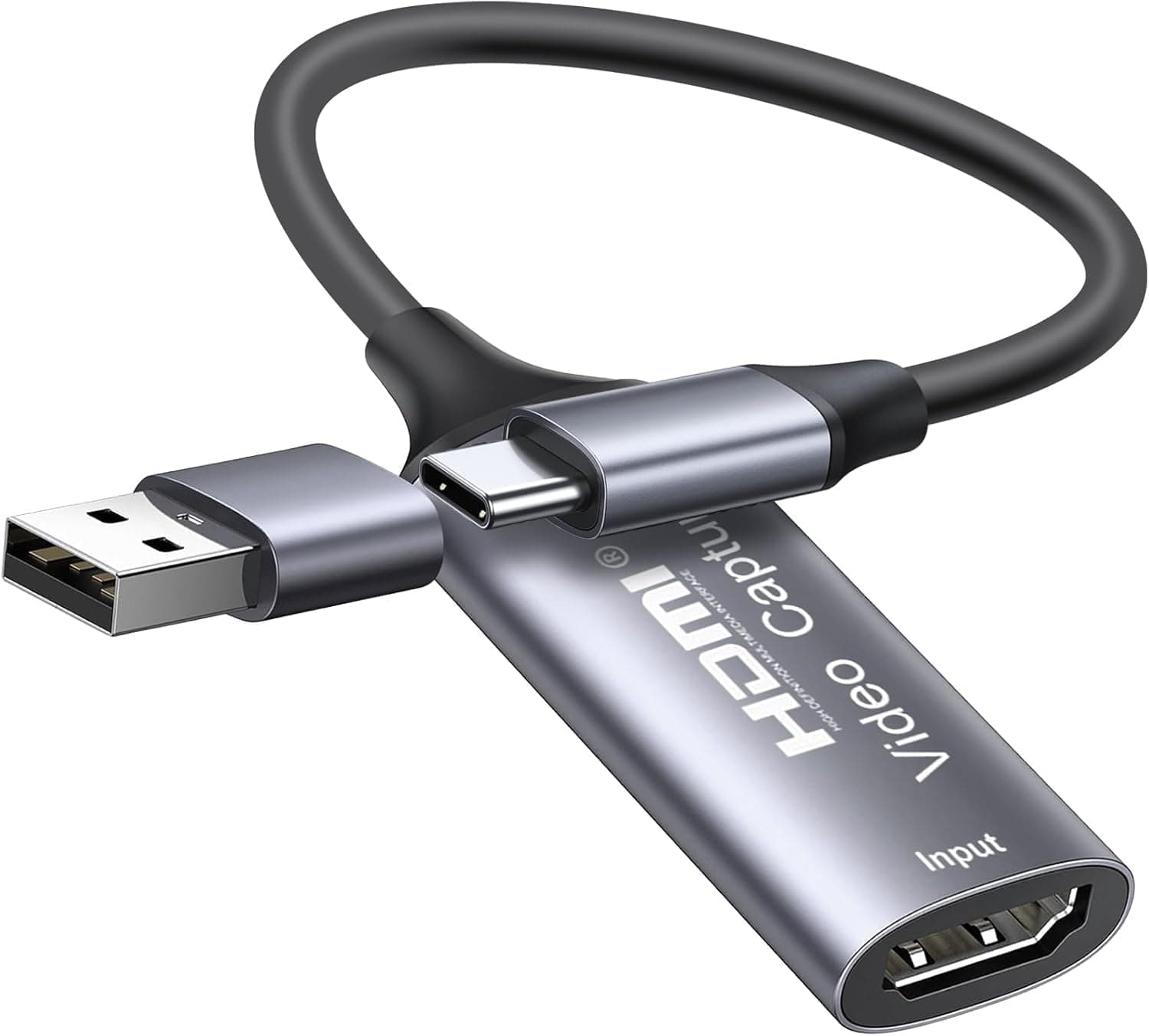 MICROWARE 4K HDMI to USB 3.0 Type C Video Capture Card 1080P 60FPS Cam Link Capture Adapter Screen Record Device for Streaming, Gaming, Video Conference, Teaching, Live Broadcasting