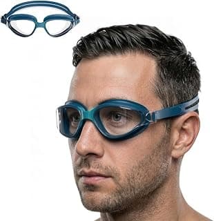 Lifelong Swimming Goggles for Men & Women | Swim Goggles for Adults with Adjustable Strap | UV Protection & Anti-Fog Swimming Glasses | Silicone Swim Goggles| Universal Fit Nose Bridge, Blue
