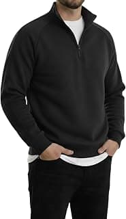 SHAIRA FASHION Men's Quarter Zip Pullover Sweater with Contrast Stripe, Long Sleeve Athletic Casual Sweatshirt I Boys Quarter Zip Pullover for Winter wear
