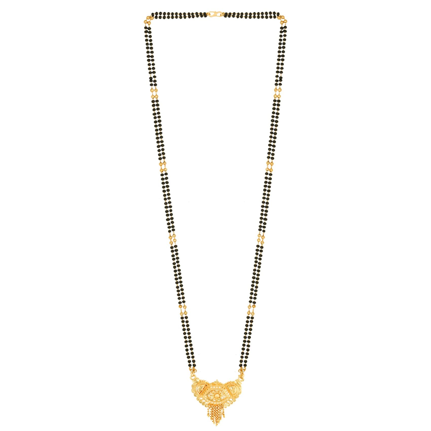 MEENAZ Mangalsutra For Women Girls Ladies Wife Temple South Indian Traditional 1 One Gram Gold Stylish Maharashtrian Long Chain Wati Mangal sutra Pendant Tanmaniya Black golden Nallapusalu Chains