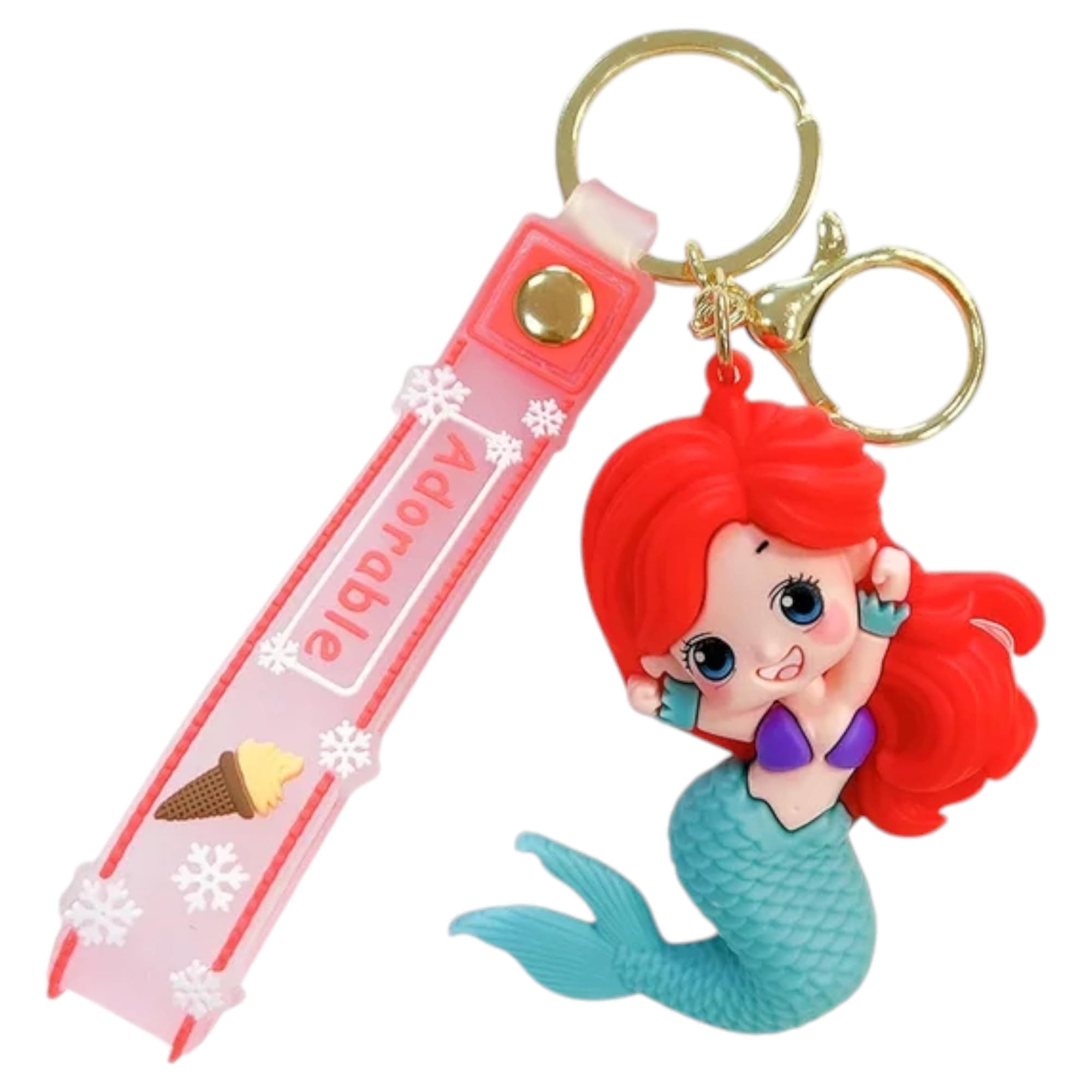 TERA 13 mermaid key ring for girls fish keychain Unicorn Mermaid Key Ring for car Bike Home Office Metal Keychain Stylish Return Gift for Girls Kids (1 piece)