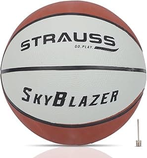 STRAUSS SkyBlazer Basketball Size 7 | Professional Basket Ball for Indoor-Outdoor Training and Match | Suitable for Hard Surface, Wooden Flooring & Synthetic Surface | for Kids and Adults