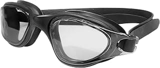 SLOVIC Swimming Goggles for Adults | Swimming Goggle for Men and Women | Anti Fog | UV Protection | Leak Proof | Silicone Strap with Extra Expandability | Black | Adjustable Straps | Black