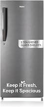 Haier 190L 5 Star Direct Cool Single Door Refrigerator | 3 Toughened Glass Shelves | Fast Ice Making in Just 60 minutes | Large Veg Box| Easy Clean Back (HED-205DS-P, Dazzle Steel)