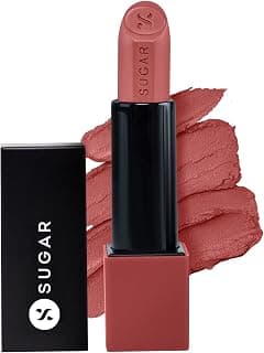 SUGAR Cosmetics Glide Peptide Serum Lipstick with Hyaluronic Acid & Vitamin E | Velvet Matte Lipstick for Indian Skin | 1-Swipe Full Coverage | 4.2gm - 02 Positano Peach