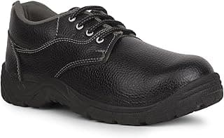 RED PIGEON "KEEP FLYING" Red Pigeon Safety Shoes for Men | Steel Toe Work Shoes | Anti-Slip & Oil Resistant | Leather Industrial Safety Footwear | Comfortable & Durable for Construction, Factory & Warehouse