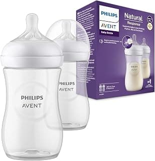 Philips Avent Natural Baby Feeding Bottle | No.1 Brand Recommended by Moms Worldwide | Ideal for 1 months+| Natural Response Technology Mimics Breastfeeding | Uniquely Designed Nipple releases milk only when baby drinks | Pack of 2| SCY903/02