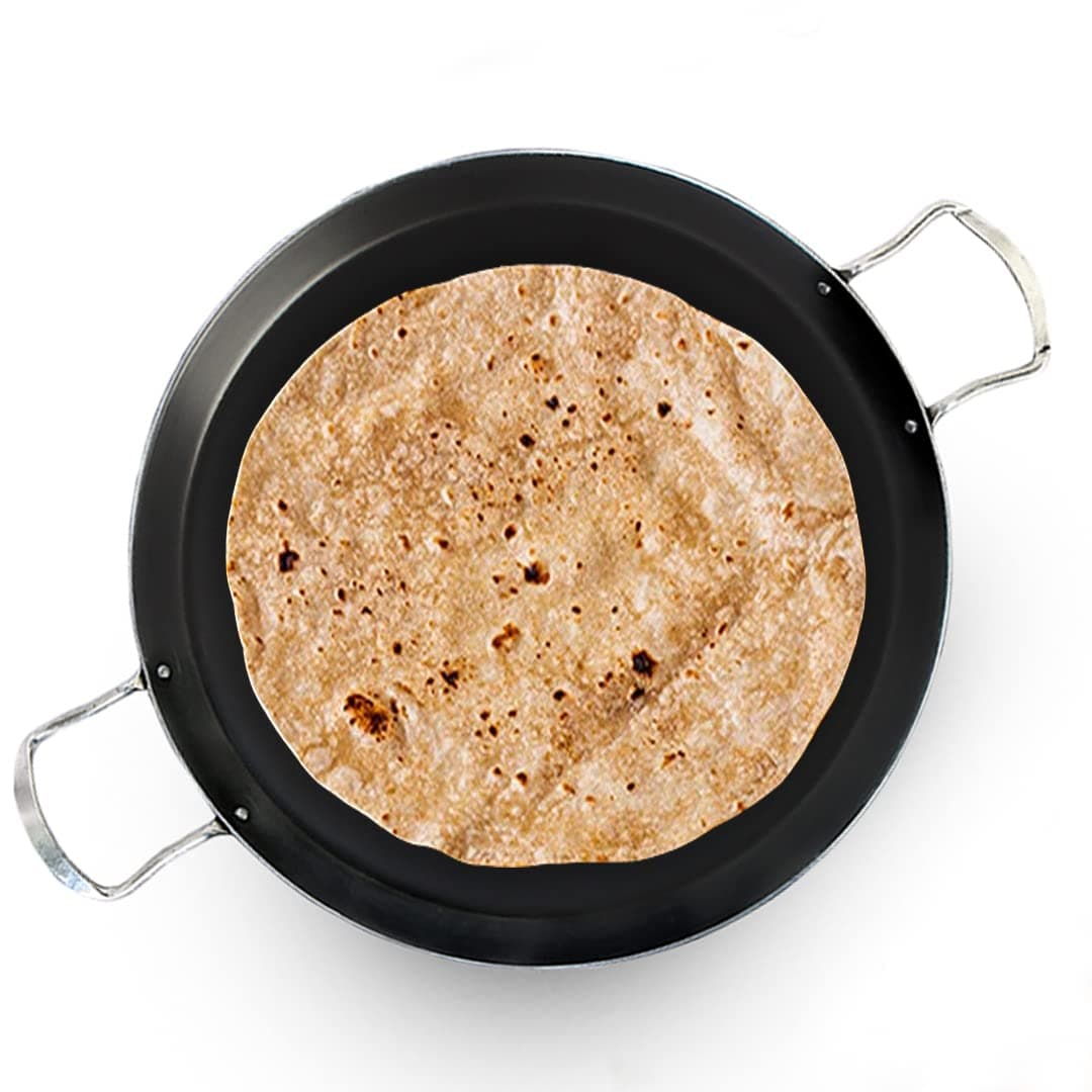 The Indus Valley Pre-Seasoned Iron Tawa for Dosa/Chapathi with Steel Handle | 28cm/11 inch, 1.2kg | Induction Friendly | 100% Pure & Toxin-Free, No Chemical Coating
