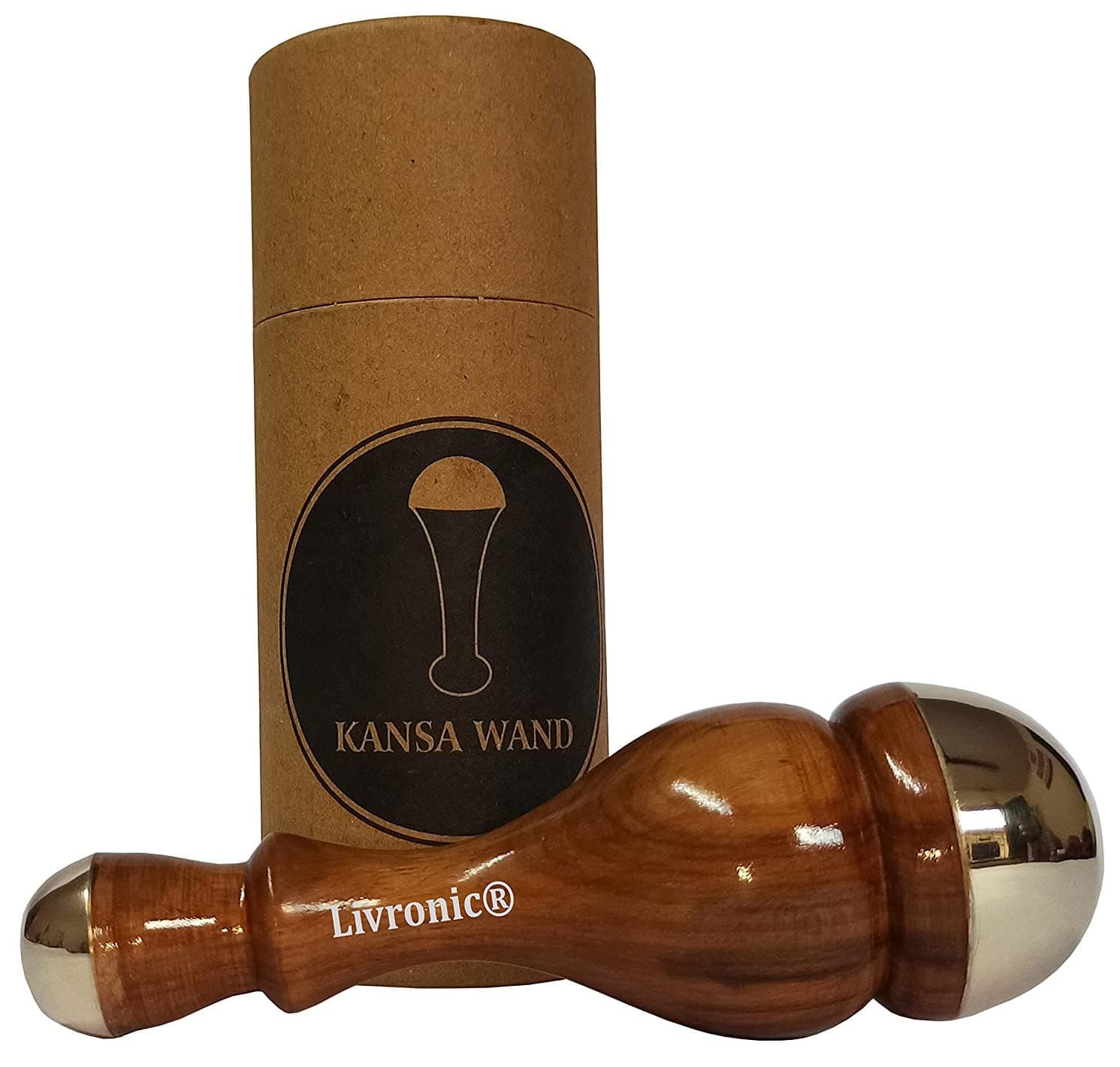 Livronic® Kansa wand Facial massage tool for Detox, Copper tool for legs and face, Detoxing and Relaxing Massager (BRONZE SIZE : 5.5 CM)