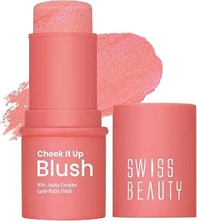 SWISS BEAUTY Cheek It Up Blush for Cheeks|Lumi-Matte Finish | Lightweight | Easily Blendable | With Jojoba Oil | Shade- Mood Lifter Coral, 8g