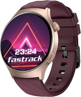 Fastrack Fastrack Jupiter Pro 1.43" AMOLED Display Round Smart Watch for Man & Women Latest with Silicone Strap, Bluetooth Calling, Jupiter Pro, SpO2, 100+ Sports Modes, IP68, AOD, Fast Charging (Wine Red)