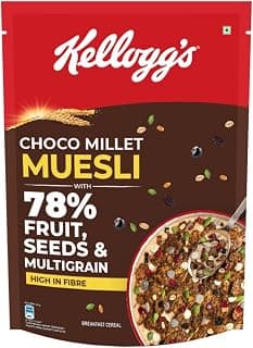 Kellogg's Choco Millet Muesli with 78% Fruit, Seeds & Multigrain| Power Breakfast|No Maida No Palm Oil| India's No 1 Muesli| 400g