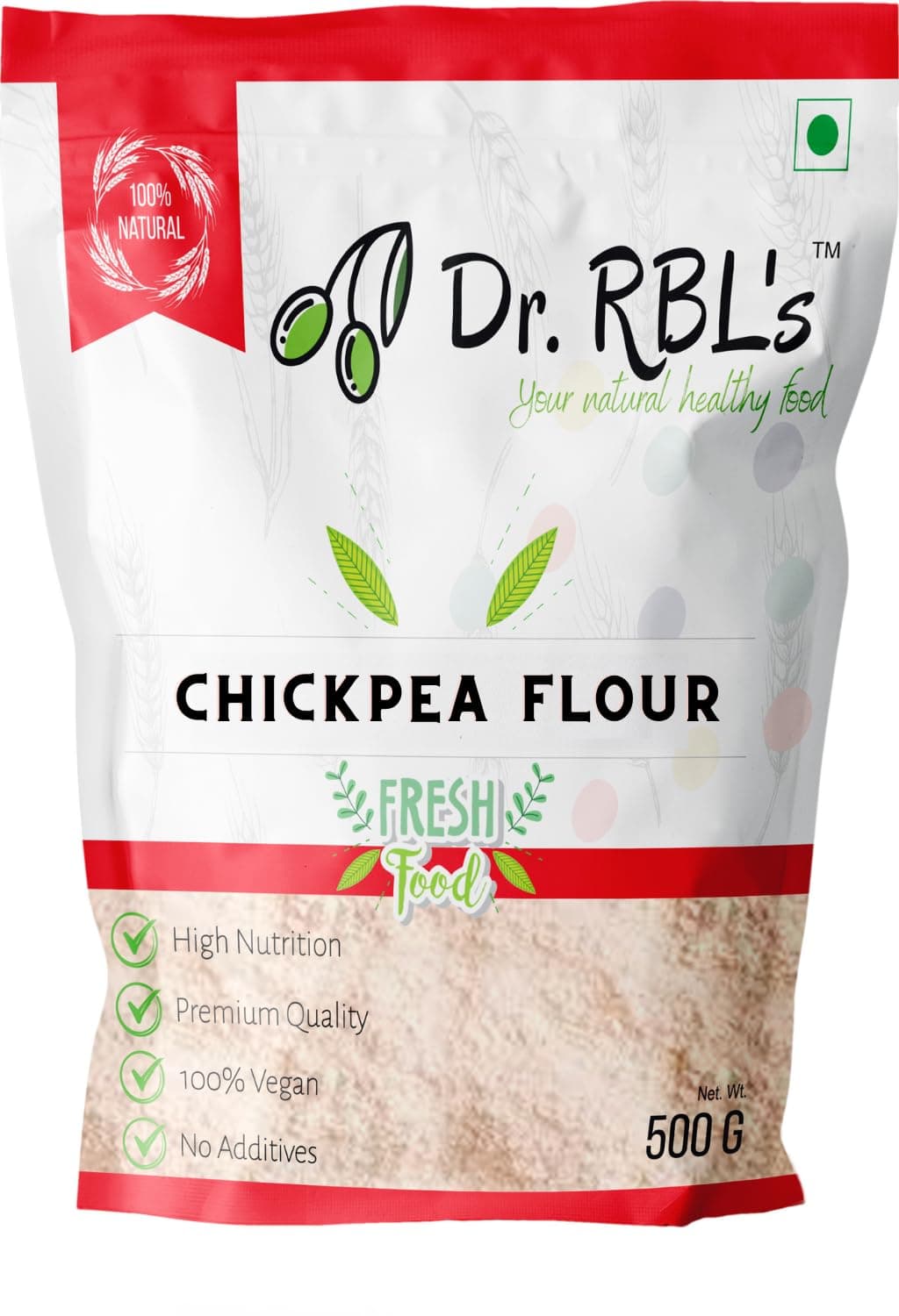 Dr. RBL's Chickpea Flour, Gluten-Free Kabuli Chana Garbanzo Beans, 500g | Kabuli Chana Atta,High Protein, Low Fat Flour with no artificial preservatives