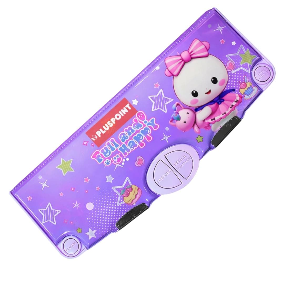 PLUSPOINT Cute Multifunctional Pencil Box for Kids,Theme Pencil Case, Magnetic Pencil Box,Pop up Pencil Box with Buttons, Cartoon Theme Return Gifts for Kids,Boys & Girls