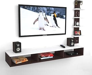 Anikaa Jadis Engineered Wood Wall Mount TV Unit/TV Stand/Wall Set Top Box Stand/TV Cabinet/TV Entertainment Unit (Wenge White) (Ideal for Upto 55")(D.I.Y)