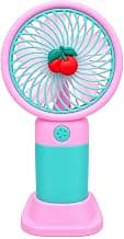 EDNITA Mini Portable Hand Fan USB Type C Rechargeable 3 Speed Personal Cooling Fan, Handheld Small Desk Fan with Stand, Battery Operated for Office, Home, Travel & Outdoor Use - Multicolor