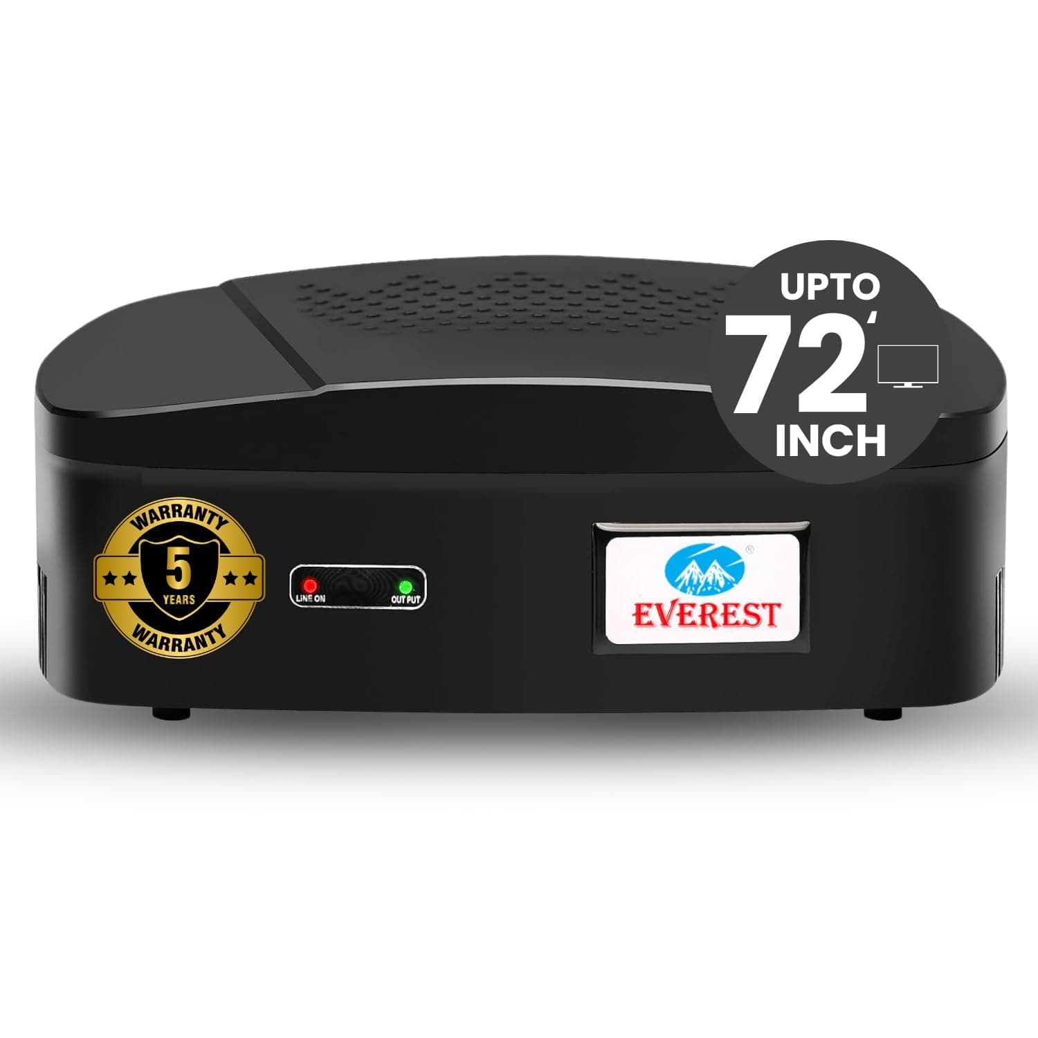 Everest ENT 100-N Model ABS Body Attractive Design Voltage Stabilizer Used Upto 72 Inches LED TV, Home Theater, Set Top Box, Blu-Ray Player Table Top & Wall Mountable (Working Range : 90 V to 290 V)