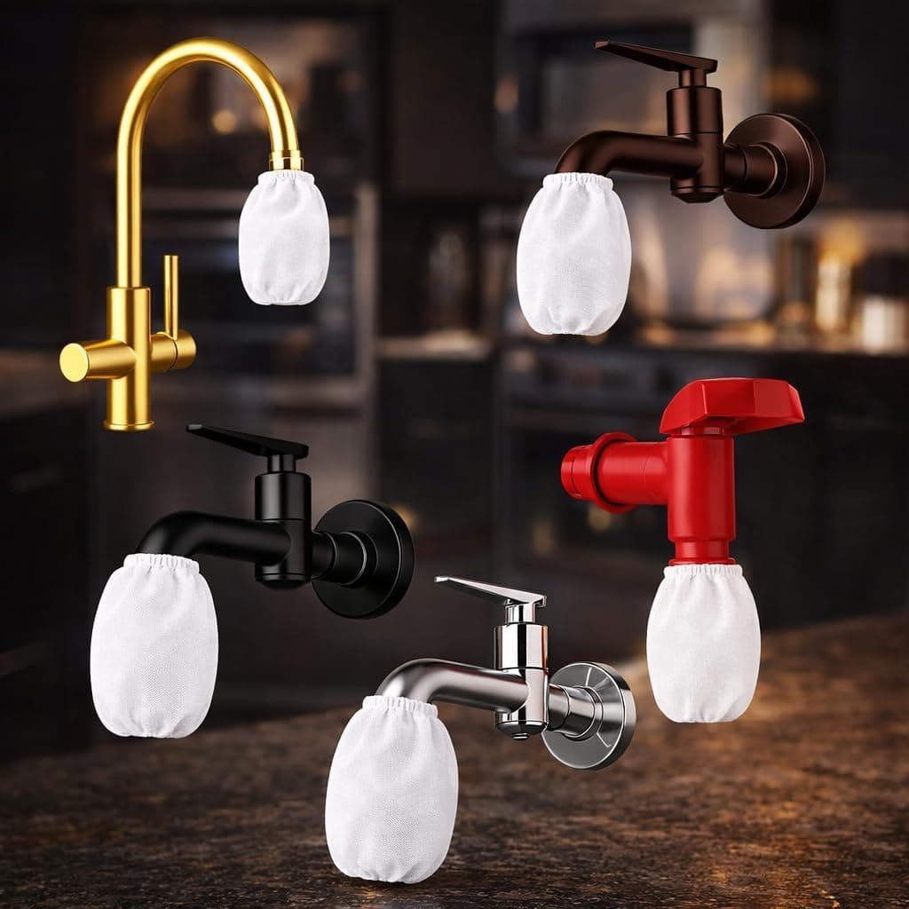 Pack of 12 Cotton Double Layer Water Tap Cover | tap cloth filter kitchen with Spun Cotton Washable and Reusables Cloth Filter For Home and kitchan | Water Filter Tap Cover Cloth (12)