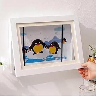 Nostrae by Ekhasa Kids Art Frame Display and Storage | Kid Drawing Storage Case for Walls | Clap Art Display for Kids | Kids Drawing Storage | Magnetic Wooden Open Frame (White, 9.2x12.6 inch)