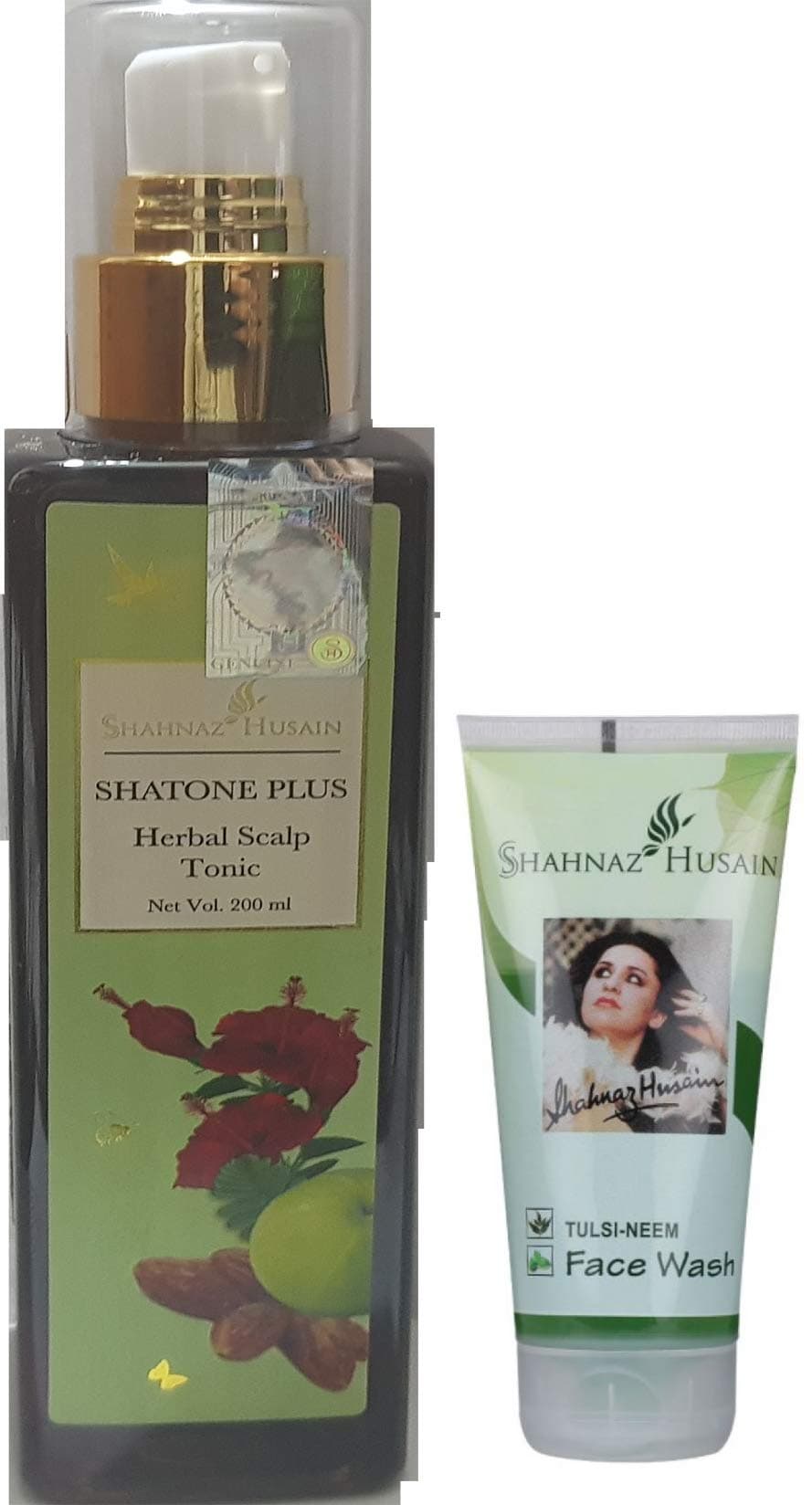 Shahnaz Husain Shatone Plus Herbal Scalp Tonic - 200ML and Tulsi Neem Face Wash - 50GM
