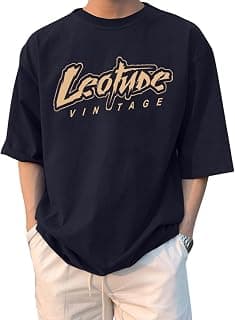 LEOTUDE Men's Cotton Oversized Fit T-Shirt
