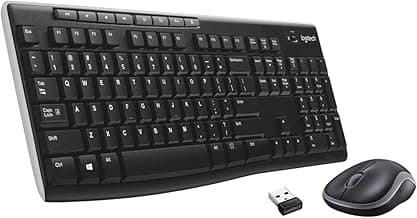 Logitech MK270r Wireless Keyboard and Mouse Combo for Windows, 2.4 GHz Wireless, Spill-Resistant Design, 8 Multimedia & Shortcut Keys, 3-Year Battery Life, PC/Laptop Black