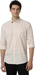 Peter England Men Polycotton Checkered Slim Fit Shirt