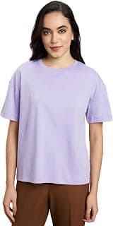 Symbol Premium Women Super Soft Cotton Round Neck Solid T-Shirt (Stylish | Oversized Fit) (Available in Plus Sizes)