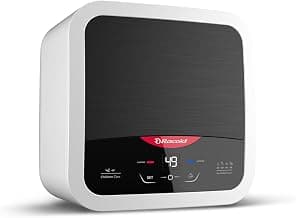 Racold Omnis DG 15L Vertical 5 Star Storage Water Heater (Geyser) Black Digital Display Touch Control Auto Diagnosis Suitable for High Rise Buildings Free Standard Installation & Pipes, Wall Mounting
