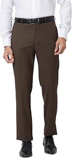 Park Avenue Men Smart Fit Solid Pattern Poly Viscose Blend Flat Front Formal Trouser