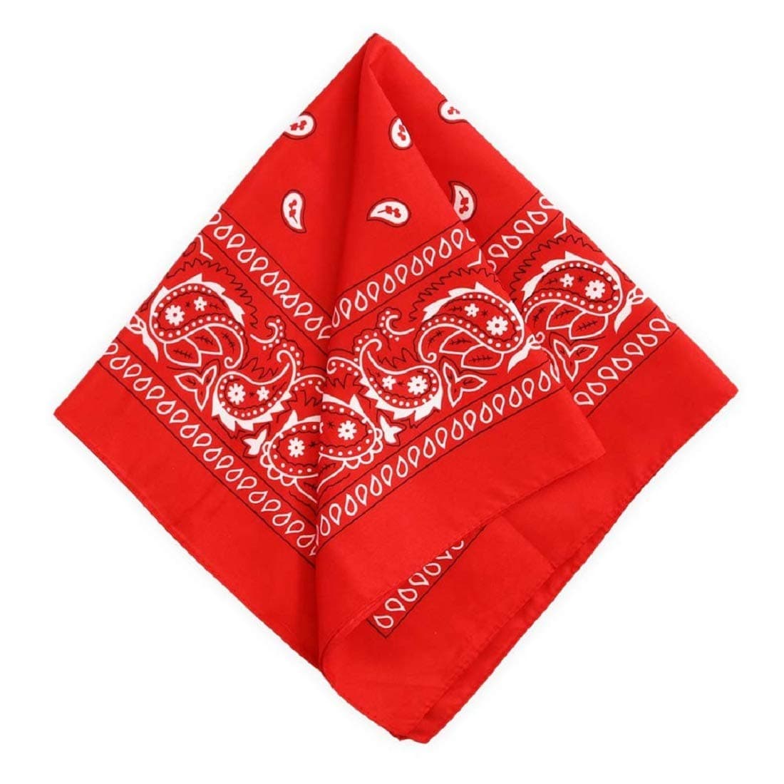 PAROPKAR Bandanas Unisex Adult's Cotton Red Paisley Print Head Wrap Scarf Wristband