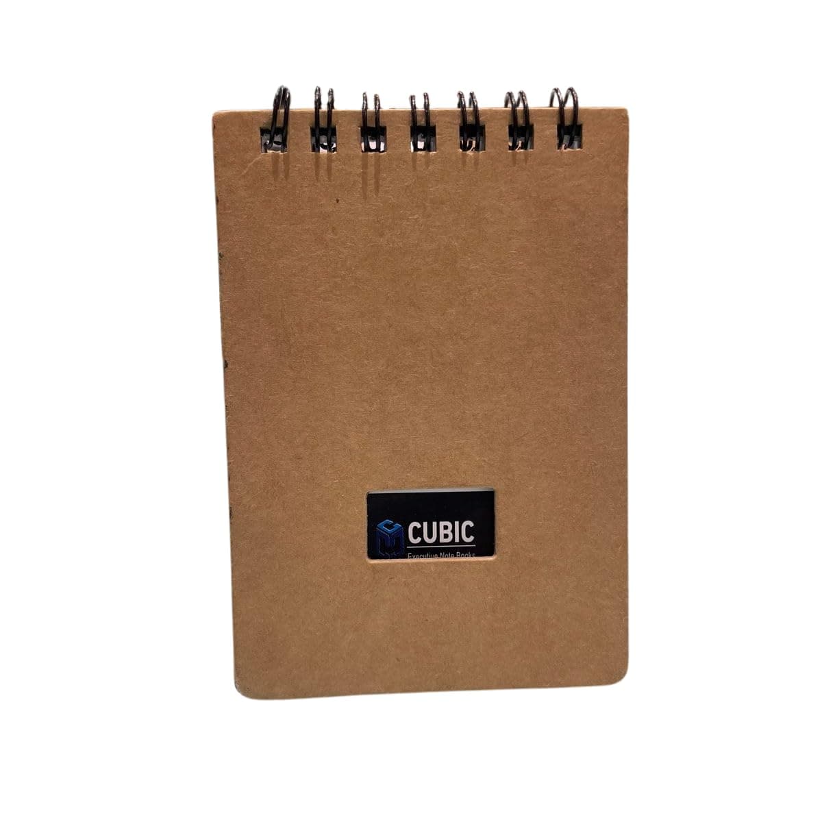 Cubic A7 Wiro Pocket Notebook - Pack of 12 (Kraft Paper Brown) | Palm Notebook | Spiral-Bound | Compact & Eco-Friendly Notepad for Office, School & Daily Use
