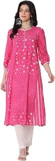 BIBA Women Modal Blend Regular A Line Printed Kurta