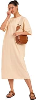 barcino Black Oversized Round Neck T-Shirt Dress
