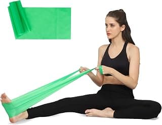 Theraband for Exercise & Physiotherapy | Latex Free Thera Band, Leg Stretching Belt for Yoga & Physio Workout, X-Light Resistance, 5 ft, Green