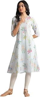 W for Woman Floral Printed A-line Pure Cotton Kurta and Leggings Set