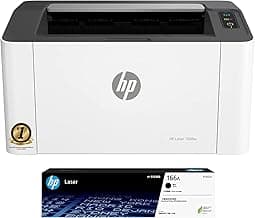 HP Laser 1008w Printer, Wireless, Single Function, Print, Hi-Speed USB 2.0, Up to 21 ppm, 150-sheet Input Tray, 100-sheet Output Tray, 10,000-page Duty Cycle, 1-Year Warranty, Black and White, 714Z9A
